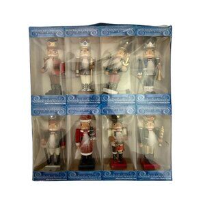 Costco Nutcracker 4” Wooden Christmas Tree Ornaments Set of 8 NEW *READ*